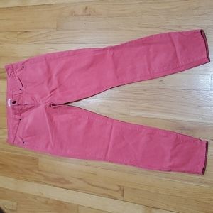 J.Crew Toothpick Corduroy Ankle Pants Pink size 27